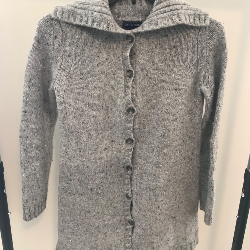 Ann Taylor Gray Cardigan Sweater